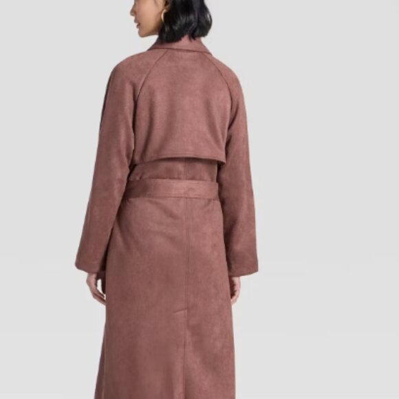 Women's Faux Suede Trench - Picture 2 of 4
